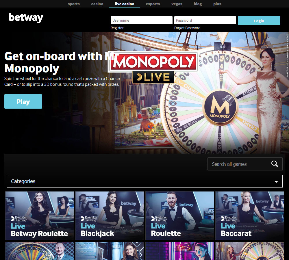Betway Casino Loyalty Points